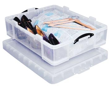 Opbergbox 70 liter met afsluitbaar deksel  810 x 620 x 225mm transparant Really Useful Box