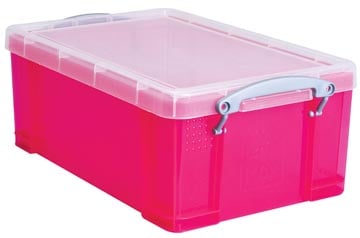 Really Useful Box Opbergdoos 9 liter, transparant felroze