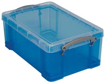 Opbergbox 9 liter blauw gekleurde transparant Really Useful Boxes