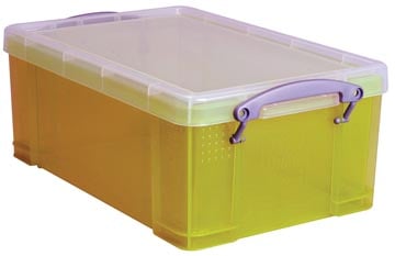 Opbergbox 9 liter geel gekleurde transparant Really Useful Boxes