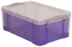 Opbergbox 9 liter paars gekleurde transparant Really Useful Boxes