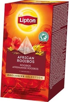 Lipton thee Exclusive Afrikaanse Rooibos 25 piramidezakjes