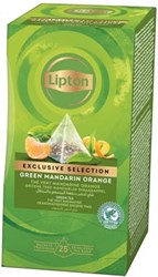 Lipton thee Exclusive Groene thee Mandarijn 25 piramidezakjes