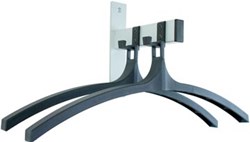 V-part wandgarderobe, 2 haken met hangers