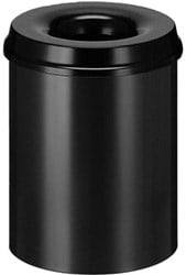Papierbak met vlamdover Vepabins 15liter 25.5cm zwart