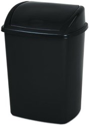 Vuilbak met swing deksel 26 l zwart
