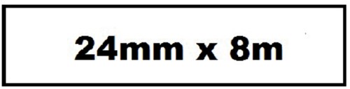 Labeltape Quantore TZE-251 24mm x 8m wit/zwart