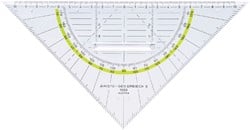 Aristo geodriehoek 20 cm met handvat transparant