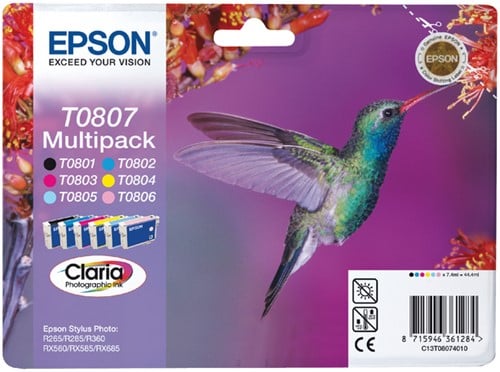 Epson inkt C13T08074010 T0807 MultiPack 6x7,4ml