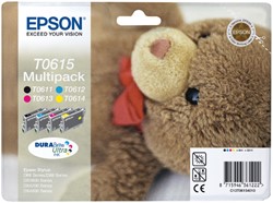 Epson inkt C13T06154010 T0615 MultiPack  Bk C M Y Inhoud 4x8ml