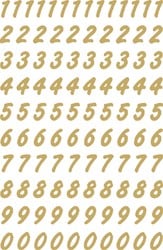 Herma etiketten 4151 8mm getallen 0-9 goud op transparant 200st
