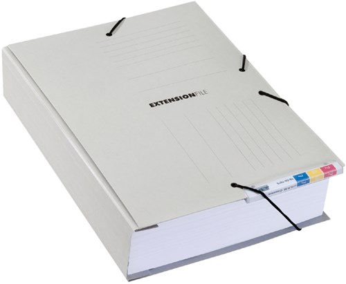 Dossiermap karton Jalema Extension met clip grijs-2