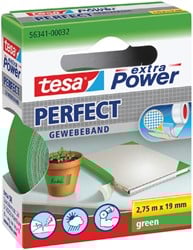 Plakband Tesa textiel 19mmx2.75m groen