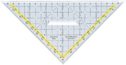 Geodriehoek 20 cm met greep transparant Aristo 1650/2