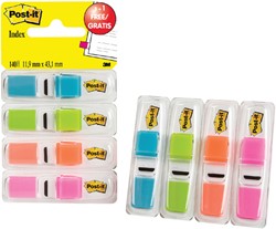 Indextabs 3M Post-it 6834 11.9mmx43.1mm helder 3+1 gratis assorti