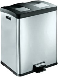Duo pedaalemmer 2x30liter Rejoice RVS met kunststof binnenbak