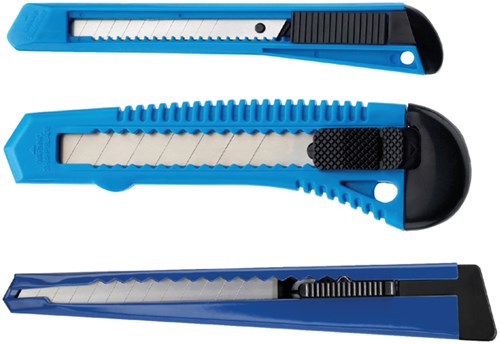 Snijmes Westcott Office 9mm met kunststof houder blauw-2