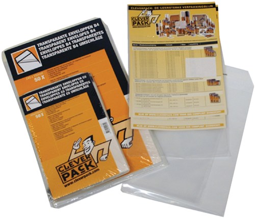 Envelop CleverPack akte B4 245x350mm zelfkl. transp. 50stuks-2