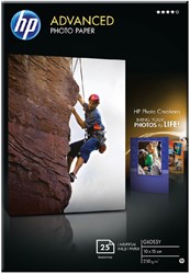 Inkjetpapier HP Q8691A 10x15cm photo glossy 250gr 25vel