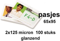 Lamineerhoes GBC overheids card 65x95mm 2x125micron 100stuks