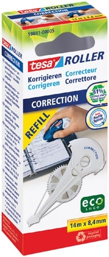 Correctierollervulling Tesa ecoLogo 8.4 mm x 14 m in hangdoosje