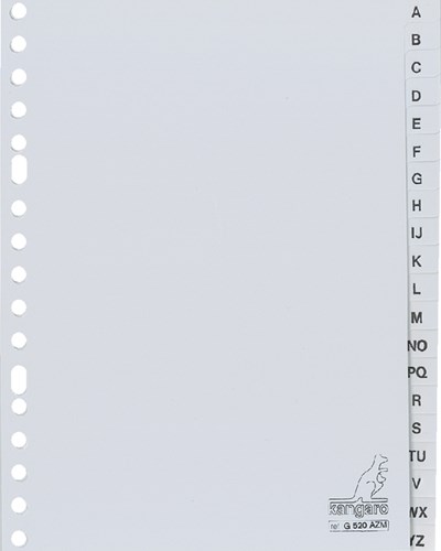 Tabbladen Kangaro A5 17-gaats G520AZM alfabet grijs PP-2