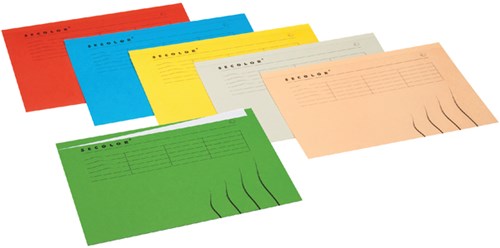 Vouwmap Jalema Secolor A4 blauw met ongelijke rand doos van 25 stuks-2