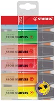 Markeerstift Stabilo Boss Original plastic etui van 6 stuks: geel, groen, oranje, roze, blauw en rood