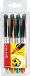 Stabilo Markeerstift Navigator etui van 4 stuks: geel, blauw, groen en oranje