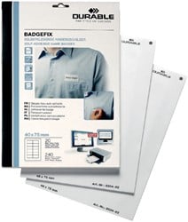Naambadge etiket Durable 8334 40x75mm zelfklevend wit
