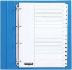 Tabbladen 4-gaats 1-15 genummerd wit karton