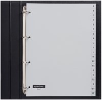 Tabbladen 4-gaats 20-delig met alfabet grijs PP