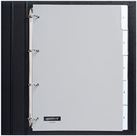 Tabbladen 4-gaats 5-delig met venster grijs PP