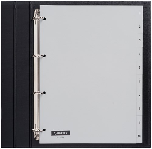 Tabbladen 4-gaats 1-10 genummerd grijs PP