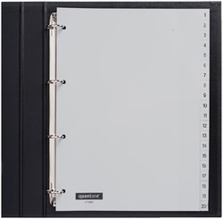 Tabbladen 4-gaats 1-20 genummerd grijs PP