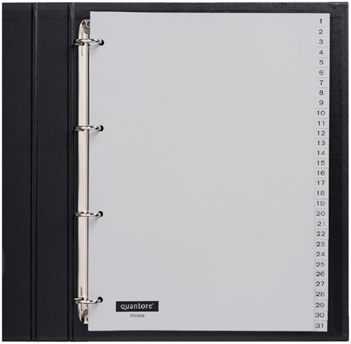 Tabbladen 4-gaats 1-31 genummerd grijs PP