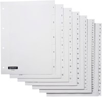 Tabbladen 4-gaats 1-12 genummerd wit PP-2