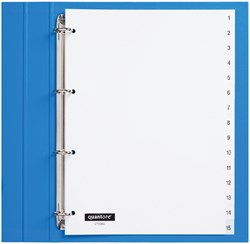 Tabbladen 4-gaats 1-15 genummerd wit PP