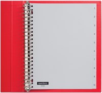 Tabbladen genummerd set 1-10 met 23-gaatsperforatie in grijs