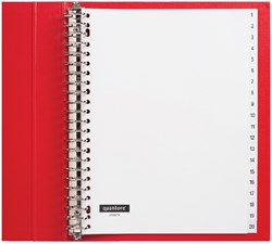 Tabbladen 23-gaats 1-20 genummerd wit PP