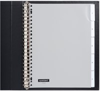 Tabbladen 23-gaats 5-delig met venster grijs PP