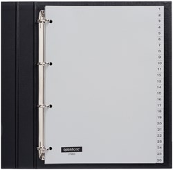 Tabbladen 4-gaats 1-52 genummerd grijs PP