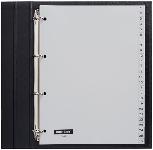 Tabbladen 4-gaats 1-52 genummerd grijs PP