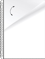 Showtassen A4 glashelder 80 micron 23-rings 2 zijden open L-model pk/10 Kangaro K-14020