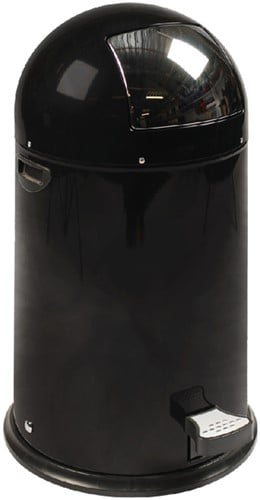 Pedaalemmer Kickcan metalen binnenbak 33 liter zwart