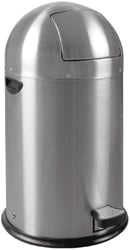 Pedaalemmer Kickcan metalen binnenbak 33 liter mat chroom