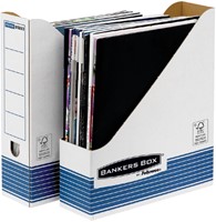Tijdschriftcassette Bankers Box System A4 wit blauw