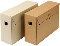 Loeff's archiefdoos City box 10+ 390 x 260 x 115 mm bruin/wit pak van 50 stuks-2