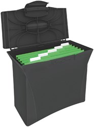 Esselte Mobil Hängebox, Transportbox für für 15 A4 Hängemappen, Transparent Blau, Intego, 39855
