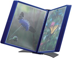 Bureaustandaard Flex-O-Frame met 10-tassen blauw